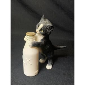 Country Artists Smithsonian 4.5” Resin Kitten With Milk Bottle 01383